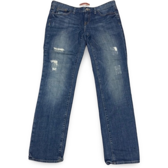 GAP Denim - GAP Boyfriend Jeans Size 10 Distressed Medium Wash Denim Relaxed Fit Women